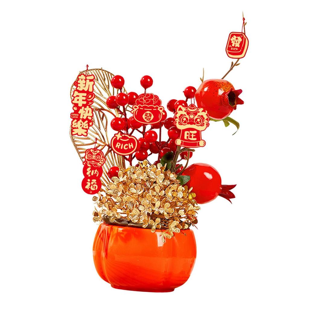 Chinese Lunar New Year Decoration Tabletop Ornament Artificial Flower Bouquet