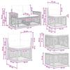 Garden Sofa Set 8 Pcs. Black and Cream White Poly Rattan