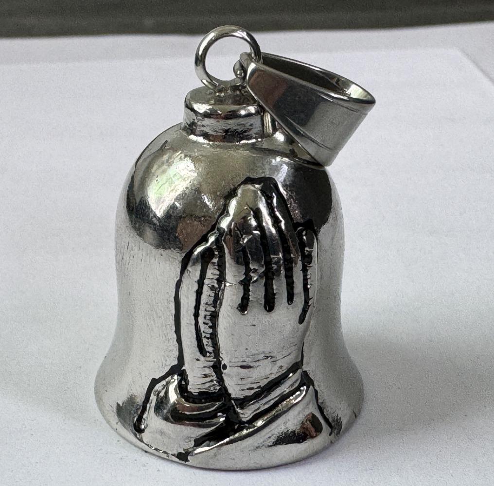 Stainless Steel Viking Motorcycle Pendant Gothic Punk Biker Jewelry for Men with Exorcism Bell