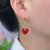 Luxury Red Diamond Heart Ear Cuffs: Elegant, Unique Earrings for Women