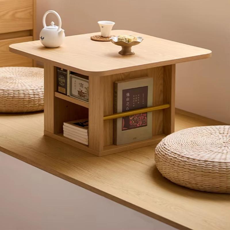 Space-Saving Japanese Tatami Multi-Functional Storage Table Wooden Boutique Floor Desk for Bay Window Mini Desk