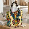  Colorful Egyptian Pattern Tote Bag Large Capacity Reusable Casual Fashion Shoulder Bag for Daily Use