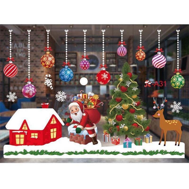 Christmas Wall Merry Stickers Window Glass Decals Home Room Xmas New Year Decor