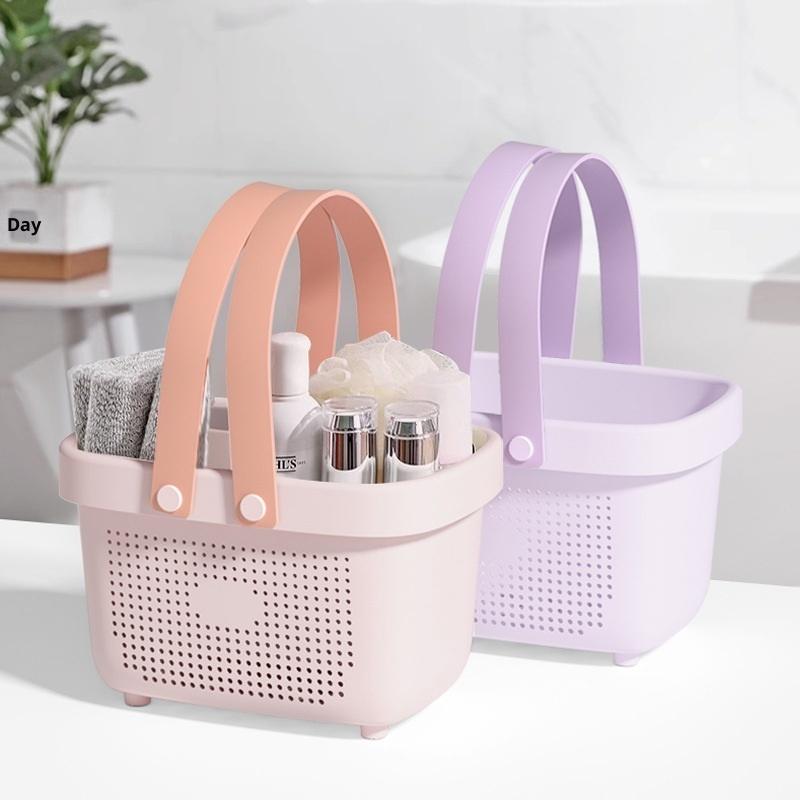 1Pcs Plastic Storage Basket With Handle Portable Shower Caddy Tote Organizer Basket Bin For Bathroom Kitchen Dorm Room Bedroom