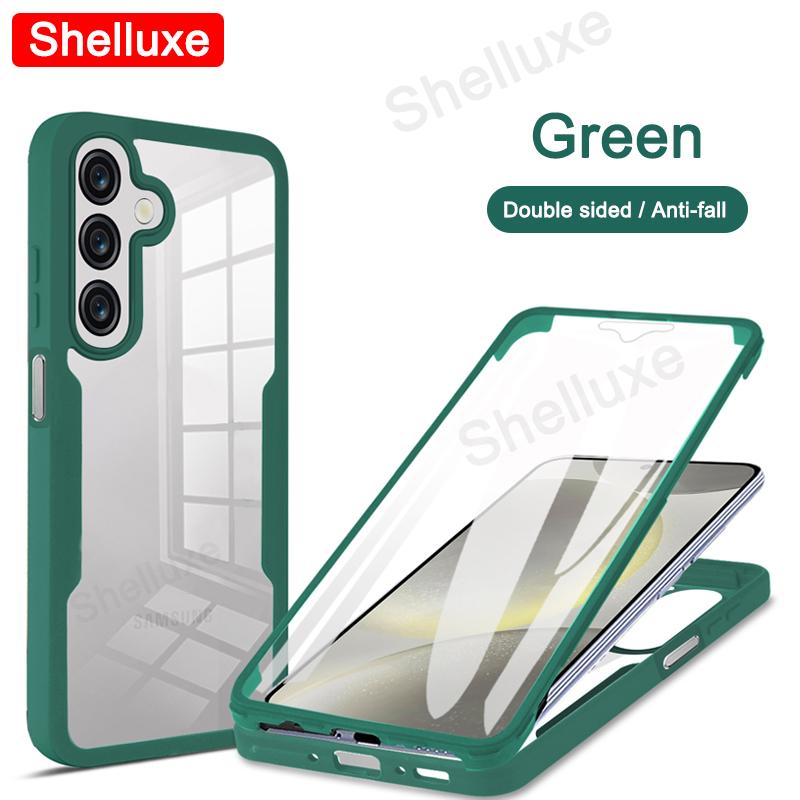 360 Full Body Front+Back Clear Case Shelluxe For Samsung A56 A36 A26 A06 A16 4G 5G Silicone Double Sided Shockproof Phone Cover