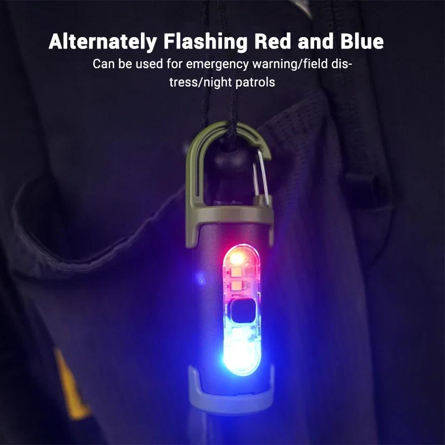 Rechargeable LED Keychain Light Mini Flashlight Waterproof Work Light for Outdoor Camping Fishing Emergency USB Charging Torch