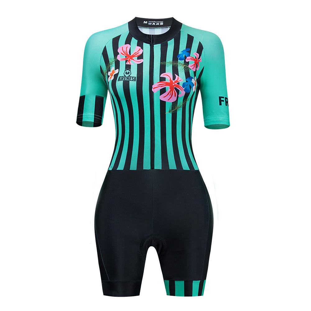 

FRENESI Men s Short Sleeve Cycling Triathlon Onesie for Swimming, Running, and Biking Small