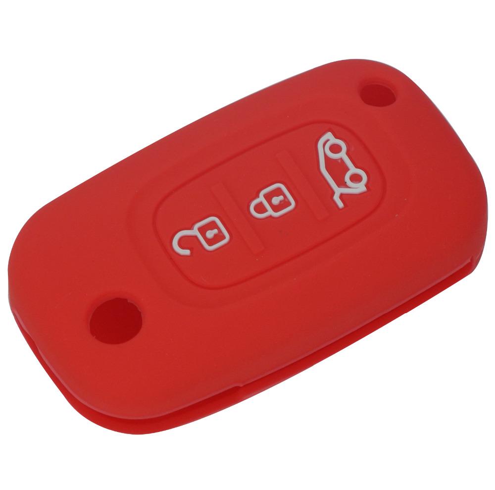 Jingyuqin 3 Buttons Silicone Car Key Case Cover For LADA Priora Sedan Sport Kalina Granta Vesta X-Ray XRay For Renault