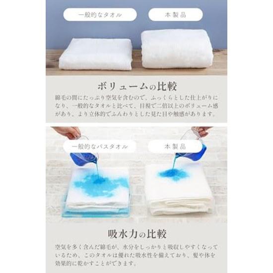 Imabari Towel Face Cotton 100 4-piece Set Ultra Thick Premium High-Quality Long Pile Soft Twist Yarn Gray Fluffy Quick-Dry Instant Absorption Made