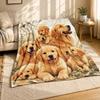Golden Retriever Family Coral Fleece Blanket