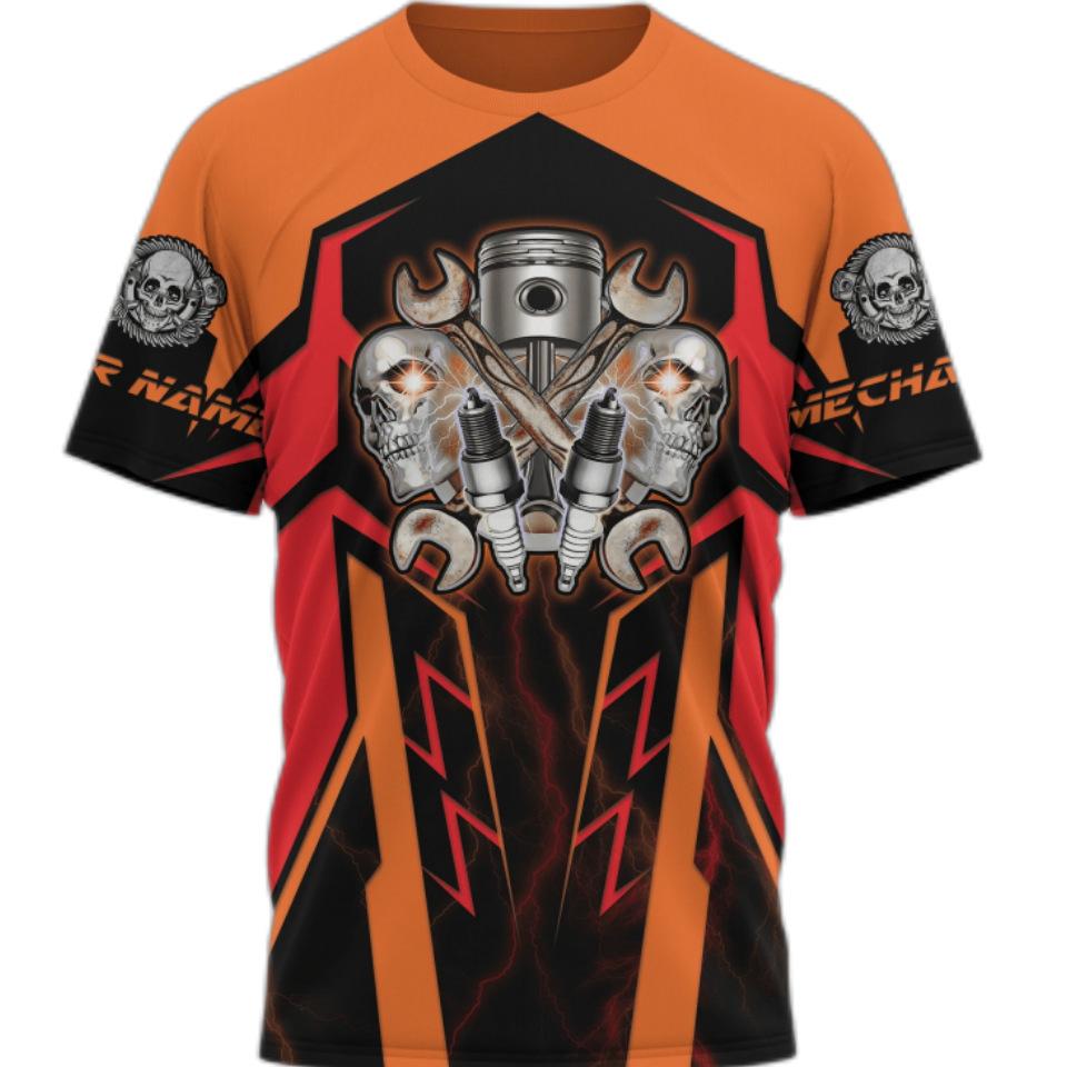 Summer Fashionable Men's T-shirt Personalized Mechanic 3D Printed Short Sleeved Fashionable Comfortable Plus Size T-shirt
