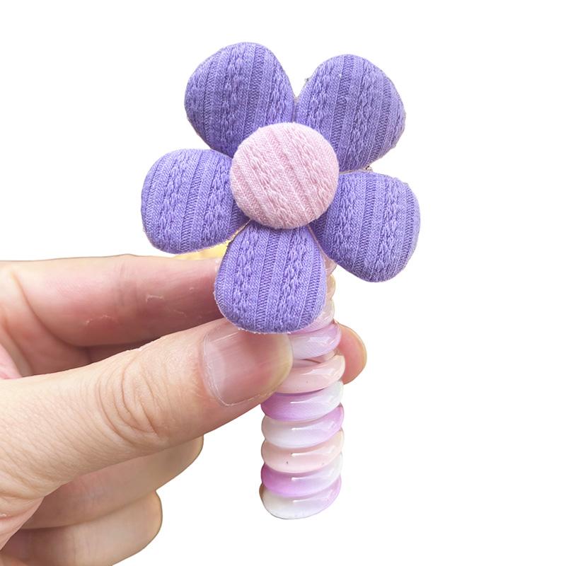 1PC New Lovely Embroidered Butterfly Elastic Spiral Hair Rope Head Rope Ponytail Hair Ring Rubber Band Headdress For Kids