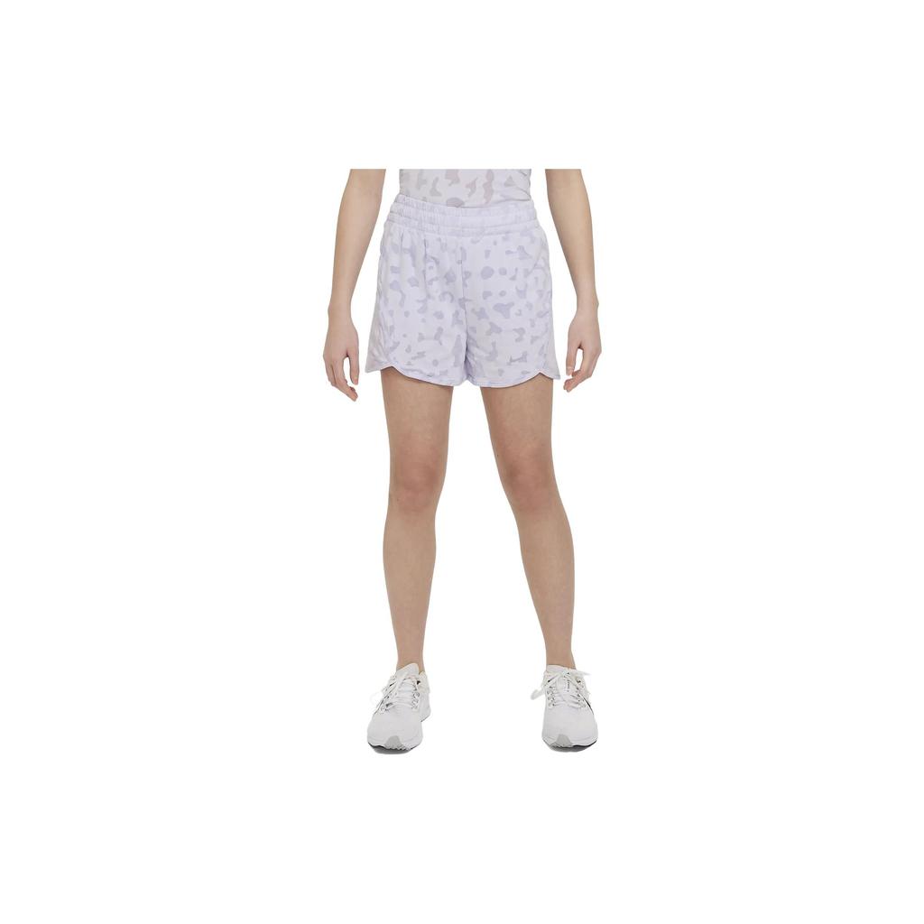 Nike Dri-FIT Breezy Full Print High-Waisted Drawstring Shorts Kids Shorts Lavender FB1095-536