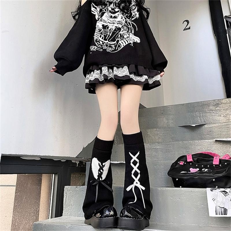 Summer Solid Bandage Pile Sock Bows Sweet Pantyhose Subculture-Japanese-Cute Style Jokers Leg Covers for Womens