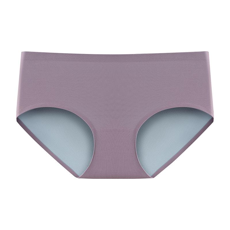 Ladies Spring and Autumn New Double Sided Double Color 7A Silk Antibacterial Crotch Non Trace High Waist Triangle Briefs
