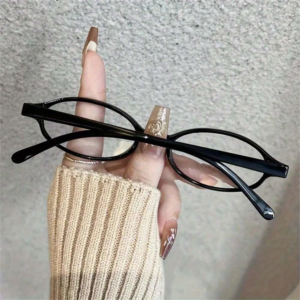 

1 шт. Модная и элегантная женская оправа для очков овальной формы, легкая и портативная, изысканный дизайн чёрный