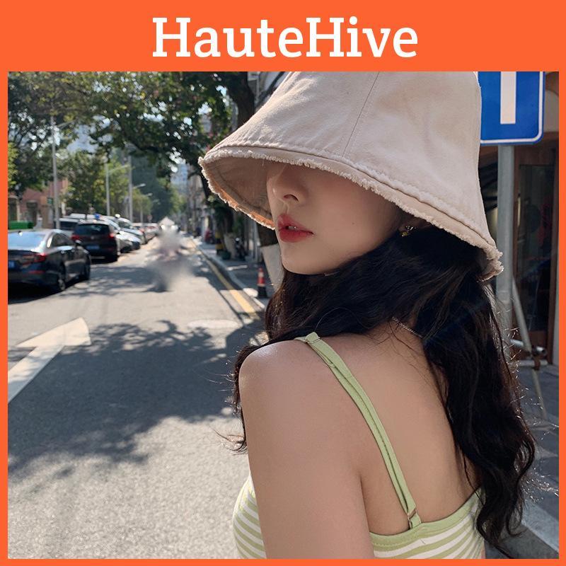 Cotton Bucket Elegant Hat For Women Summer Japanese Style Sun Hat Protection