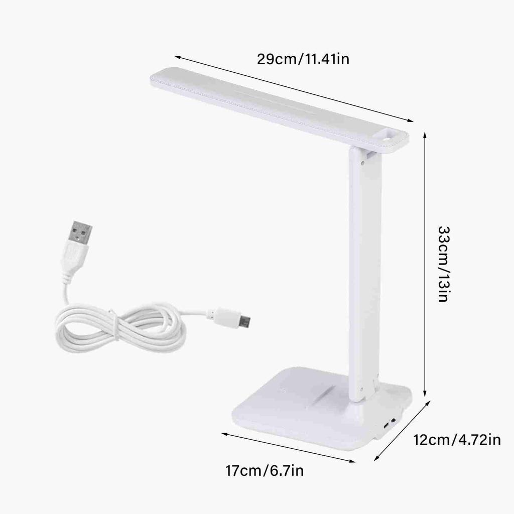 LED Reading Lamp Plastic Eye Protection USB Charging Desk Light for Bedroom Study 10W 5V/1A