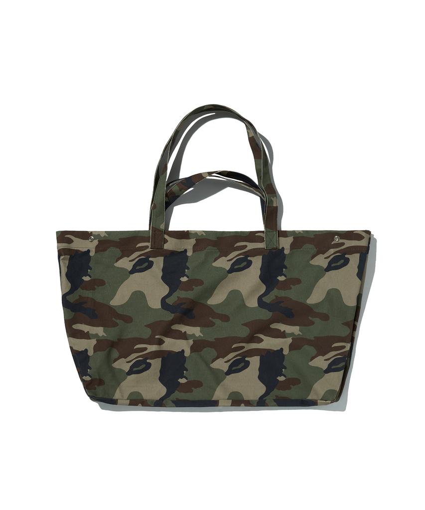Borsa a Tote Grande in Camoscio Lavato [Mimetico]