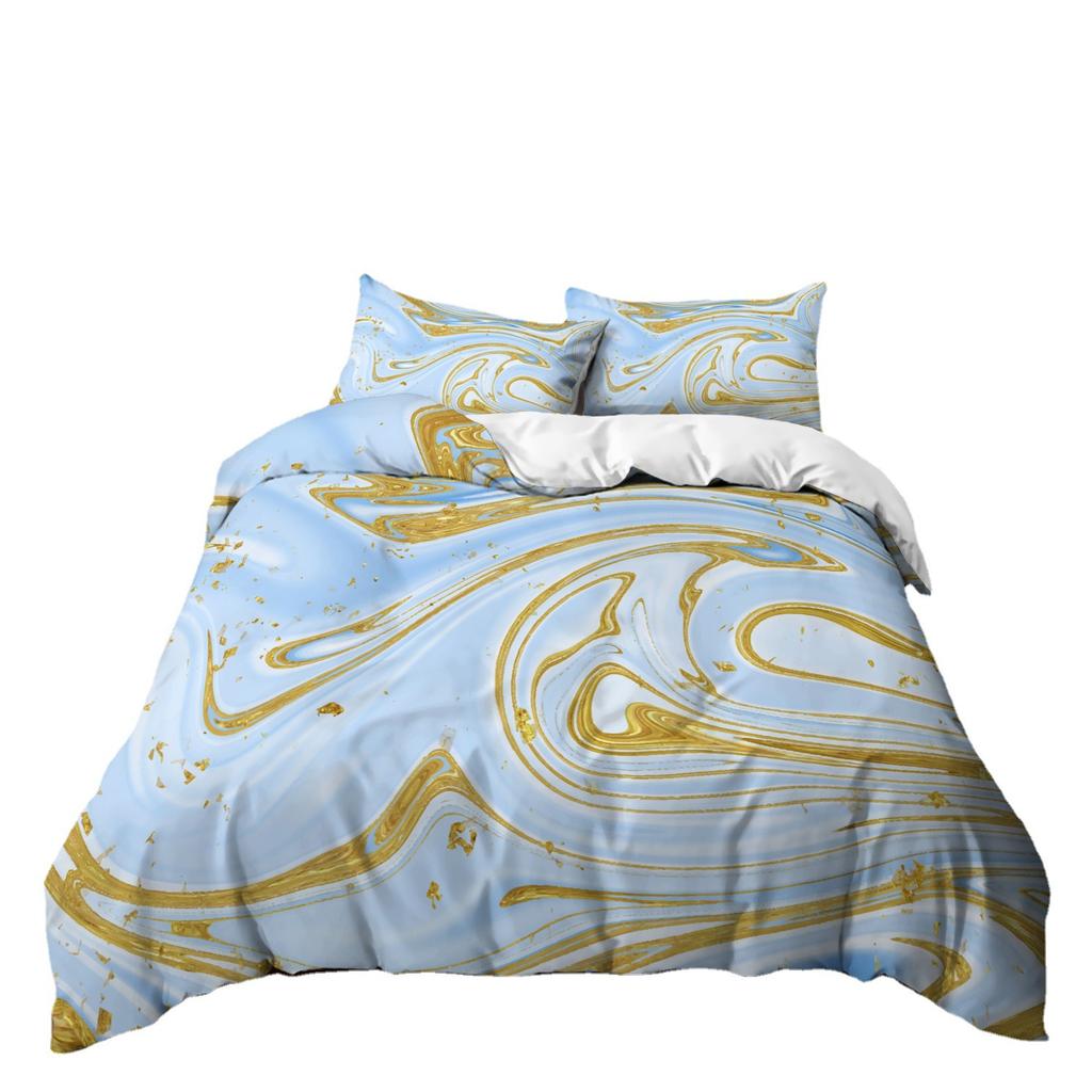 Home Textile Marble Texture Three-Piece Gradual Change Quilt Cover Digital Printing Bedding Batch