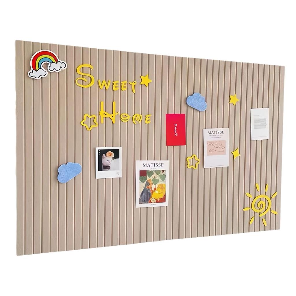 Grooved Felt Wall Sticker Stripes - No-Drill Decorative Panel for Classroom & Living Room.