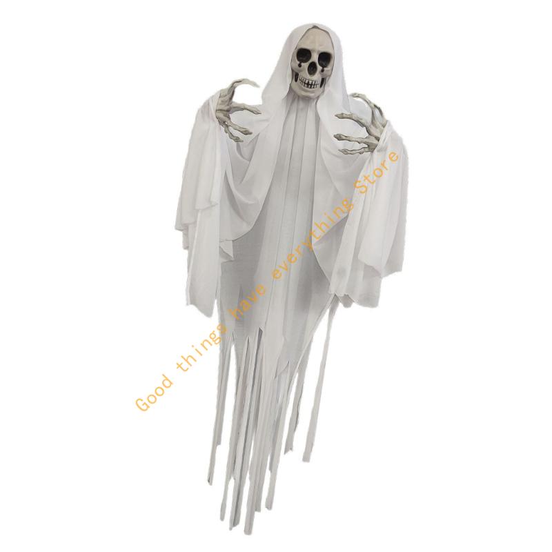 55KF Halloween Geisterpuppen Dekorationen Auffälliges Totenkopfkopf Ornament Schreckliche Festliche Verzierungen für Außenbereich