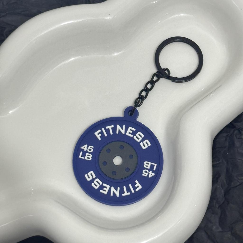Miu Series Dumbbell Plate Keychain: Trendy Fitness Accessory & Sports Jewelry Gift