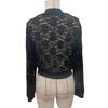 Spring Elegant Ladies Jacquard Lace See-Through Zip Jacket Coat