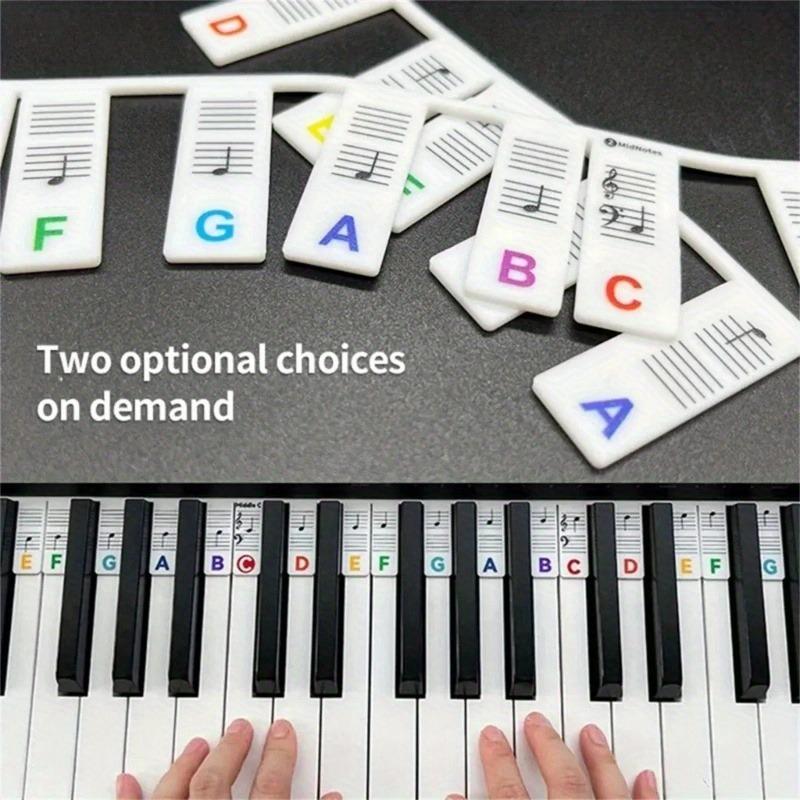 Miwayer Piano Keyboard Stickers for 88/61 Key Removable Piano Keyboard Note Labels for Learning Piano Notes Guide for Beginner.