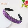 Retro Wide Hair Hoop Shiny Rhinestones Inlaid Lightweight Headband Bright Color Hairband Hair Accessories