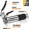 Grease Gun 7000 PSI Pistol Grip 14oz Load 18Inch Spring Flex Hose 2Grease Couplers 2Extension Rigid Pipes and 1Sharp Type Nozzle