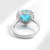 Pink Heart Shaped Ring Full Zircon Adjustable Open Index Finger Ring Romantic Colorful Gemstone Jewelry For Women