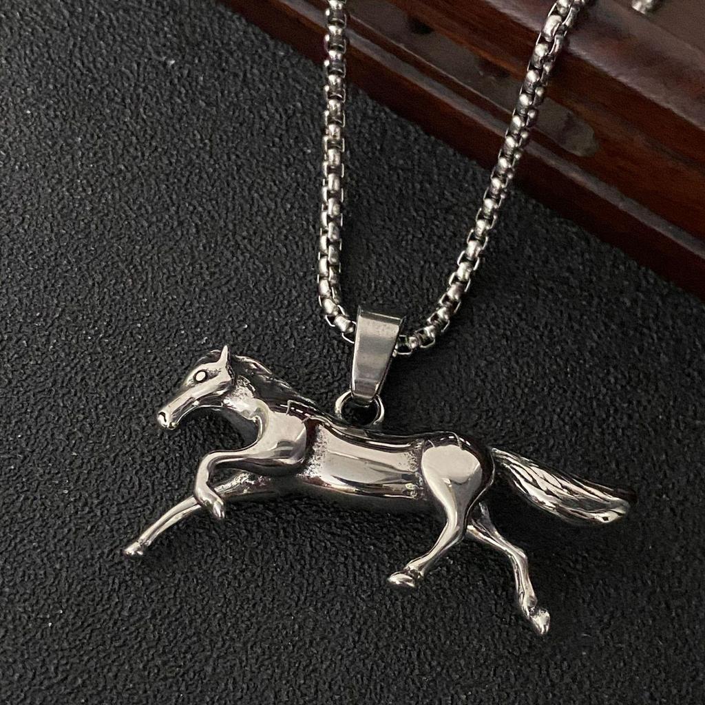 Stainless Steel Plated Creative DIY Jewelry Accessories Horse Pendant