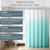 Ombre Blue Gradient Shower Curtain Machine Washable All Season Waterproof Privacy Protection 2D Print Solid Color Design Modern