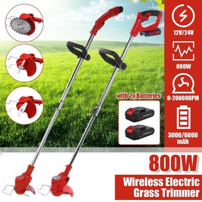 Portable Grass Trimmer Cordless Lawn Grass Cutter with Batteries Garden Mowing Power Tool Kits Electric Grass Cutter
