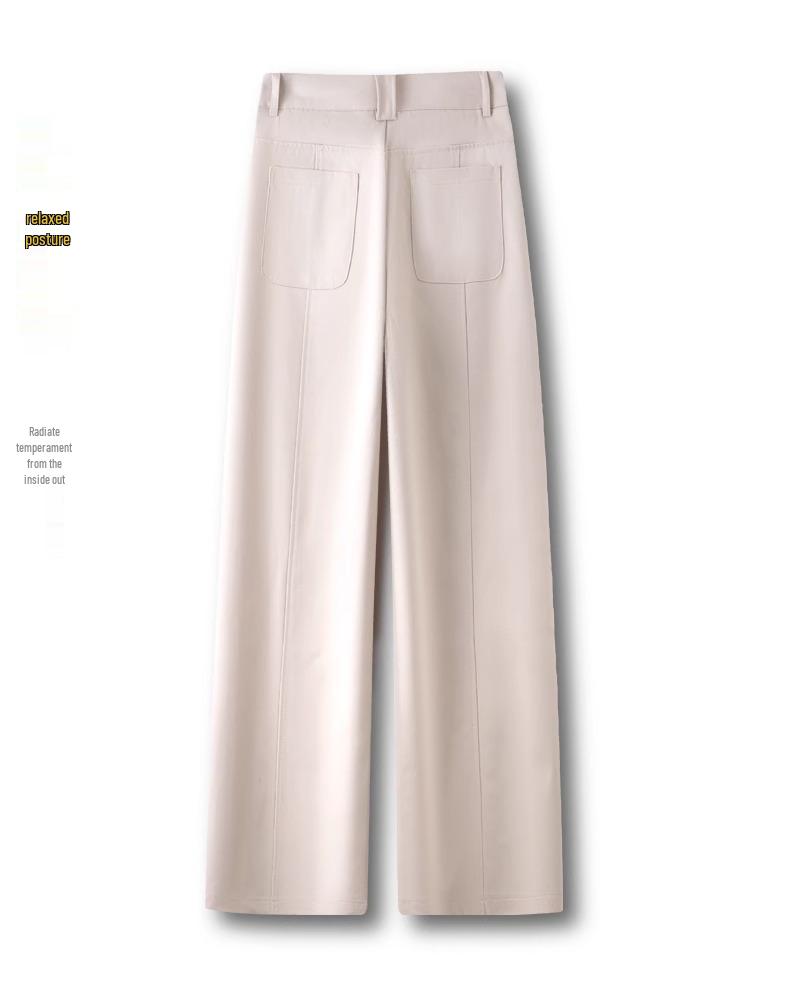 Women's High-Waist Wide Leg Trousers: 2025 Spring/Autumn Fashion, Versatile, Trendy, Slimming, Straight-Leg Casual Pants