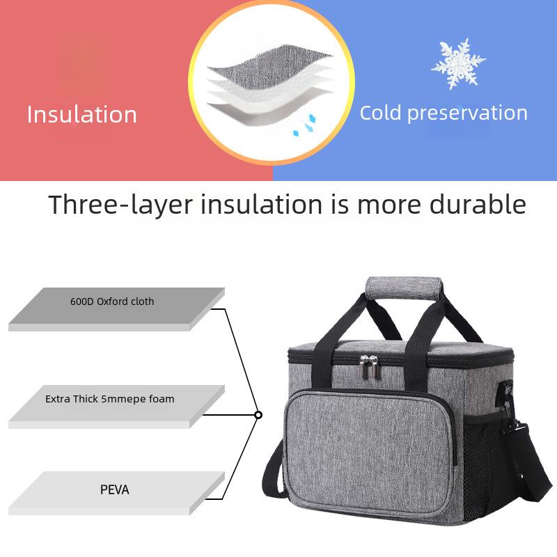 Large Waterproof Insulated Picnic Bag - Oxford Cloth, Portable, Thickened for Outdoor Use