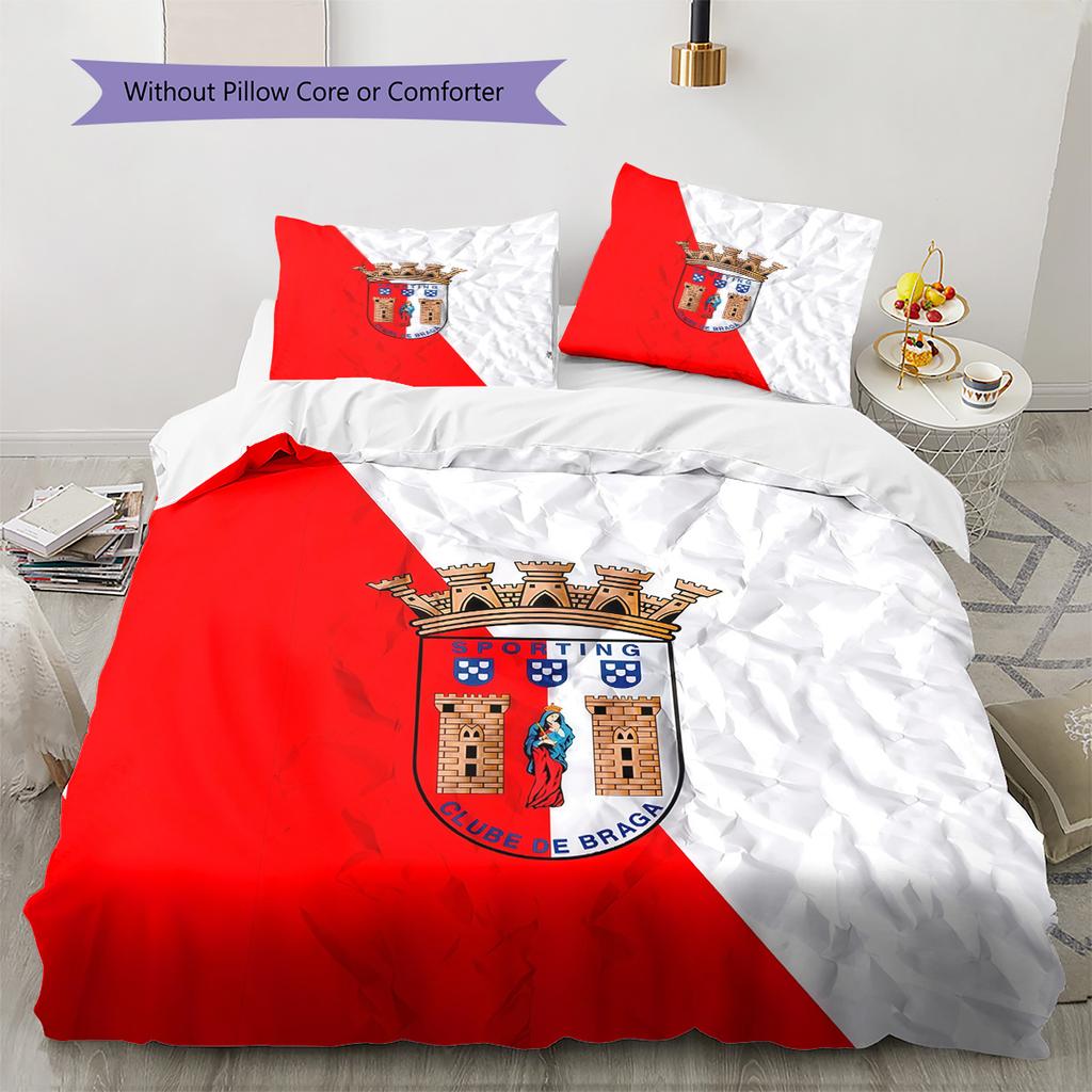 SC Braga Pattern Bedding Quilt Set Home Decoration Gift (1 * duvet cover + 2 * pillowcase without core)