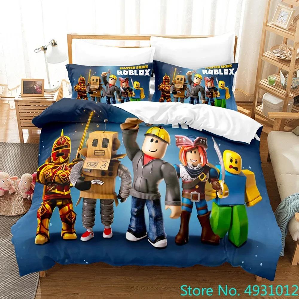3D Cartoon Minecraft Duvet Cover for kids,Game Simulated World Bedding Set,Duvet Cover Pillowcases with Zipper Youth Kids Gift