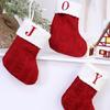26-Letter Knitted Red Christmas Stockings - Festive Holiday Hanging Decorations