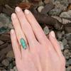 Ethnic Vintage Synthetic Turquoise Bohemian Ring Fashionable Personalized Band