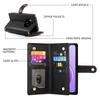 DF-011 Para Realme 14 Pro+ 5G Capa com Bolso Carteira com Zíper Capa de Celular em Couro com Alças