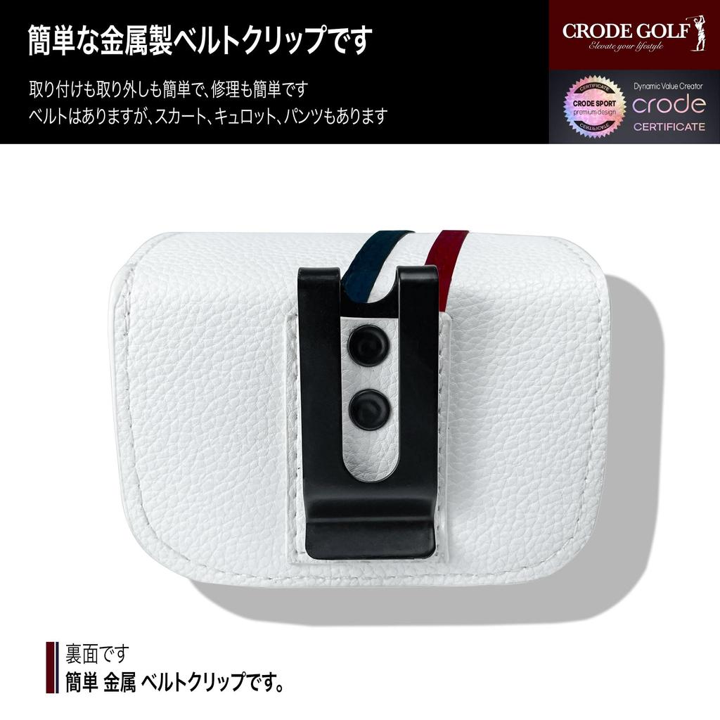 Bolsa para Bolas de Golfe CRODE com Marcador de Bola e Porta-Tees, Bolsa de Transporte Multifuncional para Armazenamento de Bolas de Golfe, Couro Premium