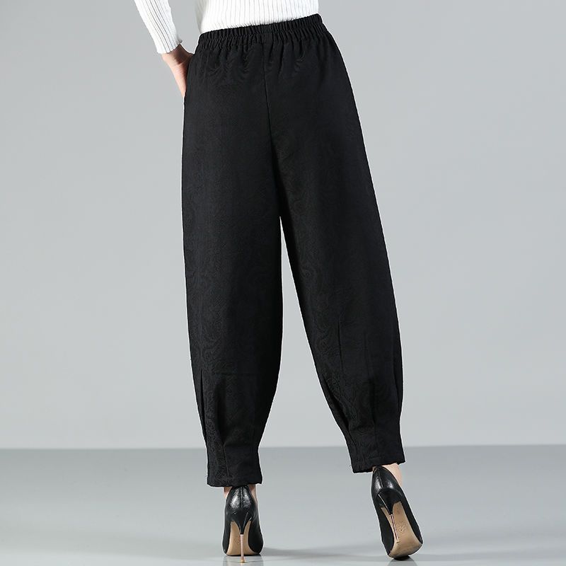 Ethnic Style Women's Pants Cotton Linen Wide-leg Pants Bloomers Women Loose Harem Women Casual Trousers