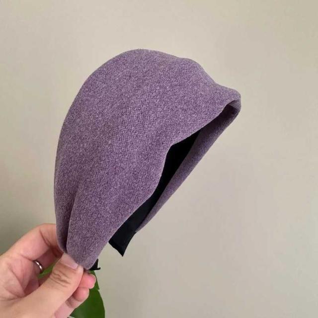Misty Purple Velvet Headband: Retro Style, Skin-Brightening, Super Wide, Perfect for Autumn and Winter Travel