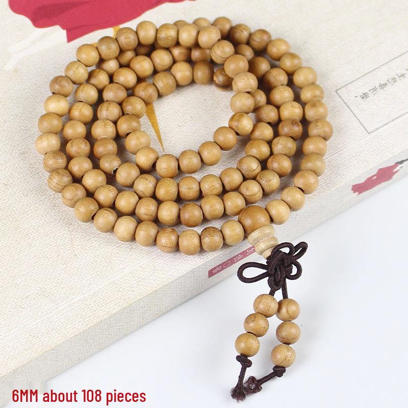 Wooden Sandalwood Buddhist Bead Bracelets - 108 Beads, Unisex Jewelry for Couples