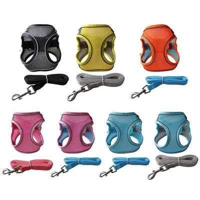 Reflective Mesh Pet Vest Harness & Retractable Leash Set for Dogs & Cats