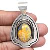 Bumble Bee Jasper Gemstone Mother's Day Silver Jewelry Pendant  2.25"