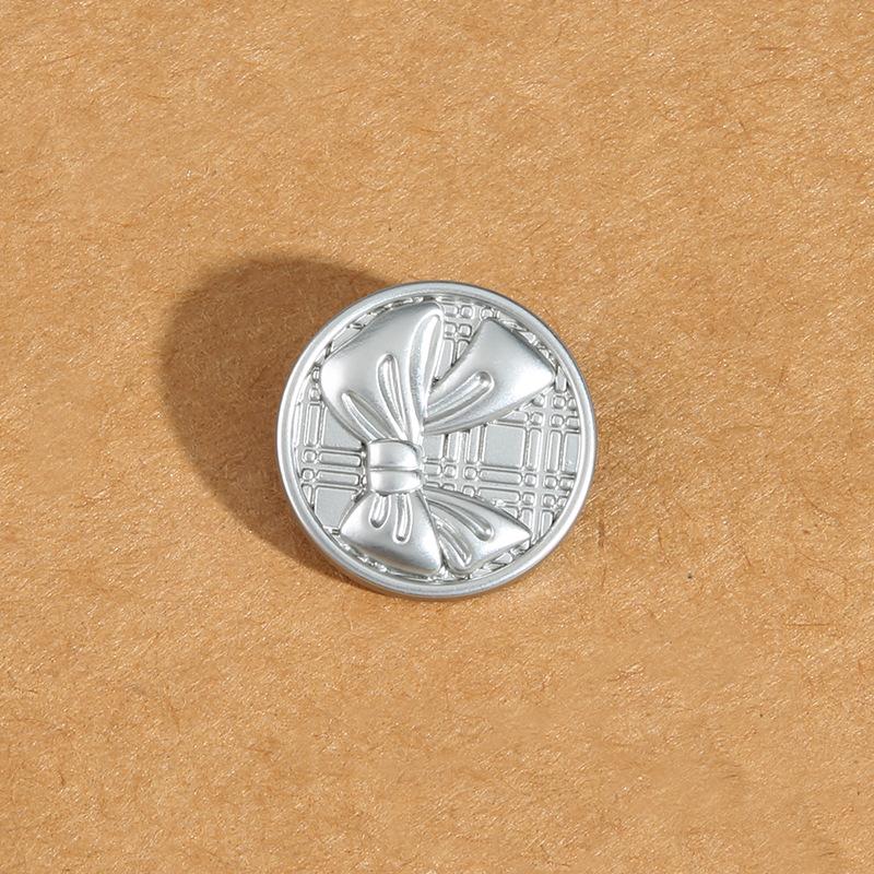 

10 шт. высококачественных пуговиц для одежды, женские банты, металлические пуговицы, круглые пуговицы для пальто, свитера 18mm2 #silver