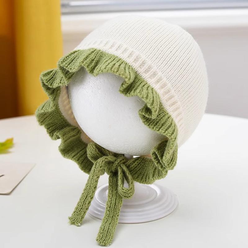 Осень И Зима Детская Теплая Кружевная Детская Вязаная Шапка Вязаная Утолщенная Детская Шапка для Защиты Ушей Детская Вязаная Шапка Детская